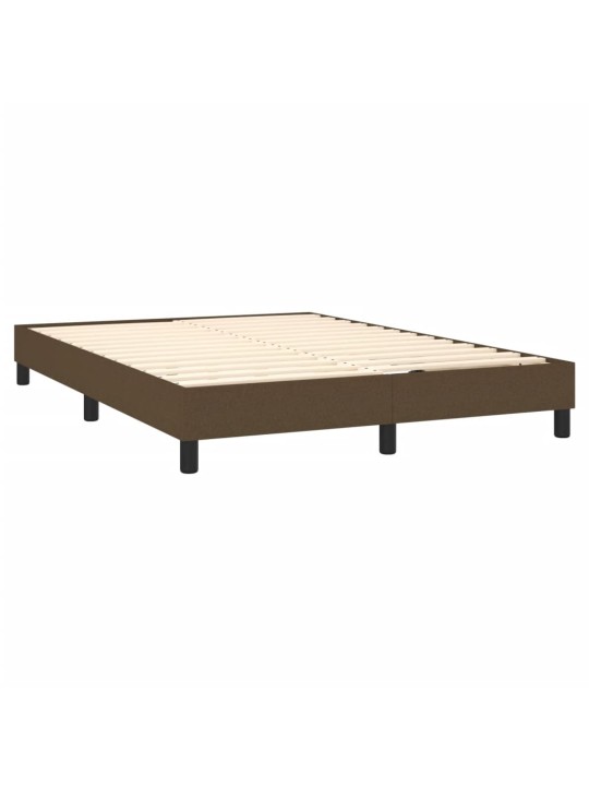 Rám postele bez matrace tmavě hnědý 140 x 190 cm textil