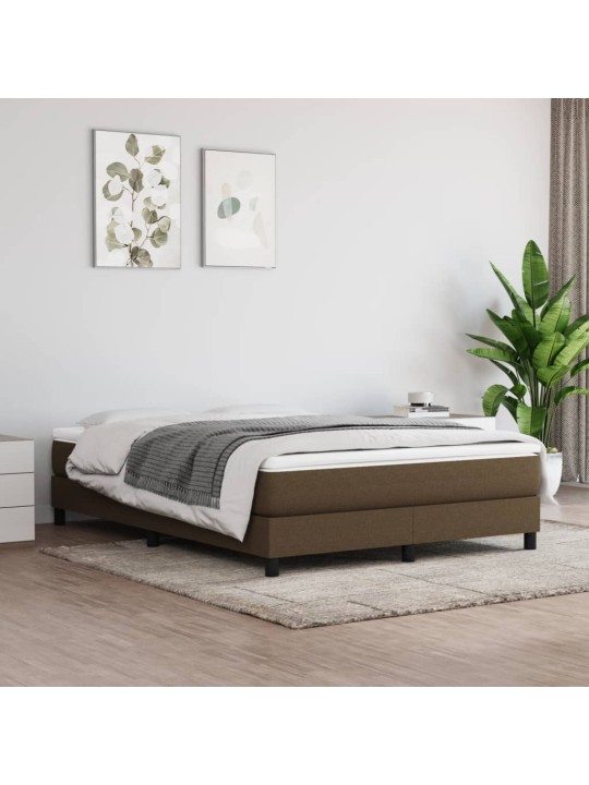 Rám postele bez matrace tmavě hnědý 140 x 200 cm textil
