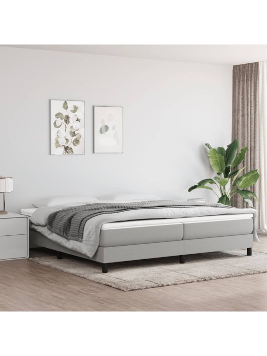 Rám postele bez matrace světle šedý 200 x 200 cm textil
