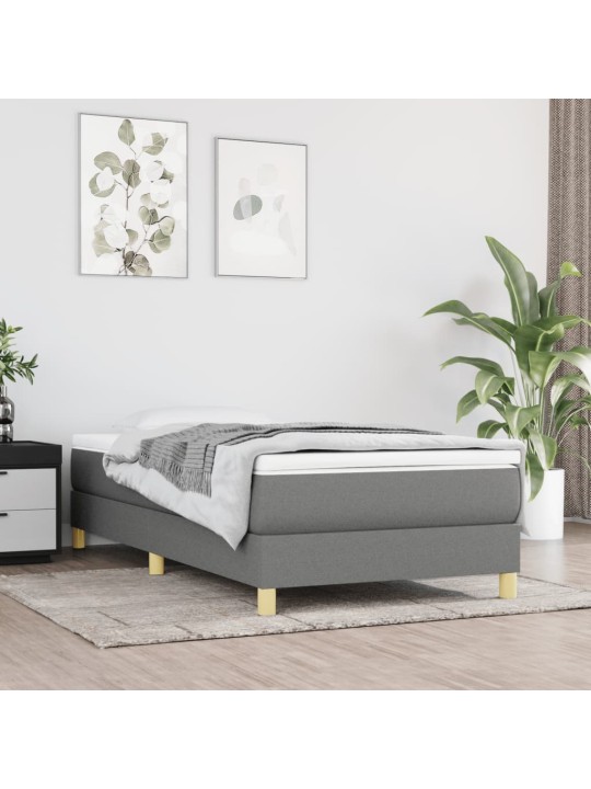 Rám postele bez matrace tmavě šedá 80 x 200 cm textil