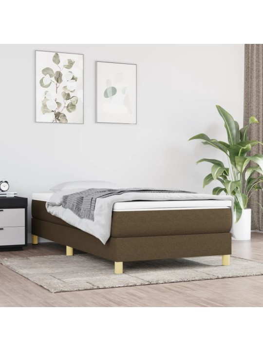 Rám postele bez matrace tmavě hnědá 80 x 200 cm textil
