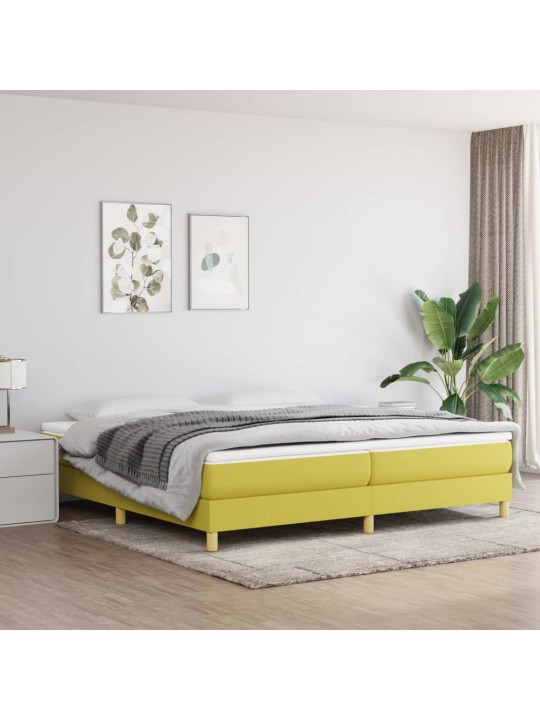 Rám postele bez matrace zelený 200 x 200 cm textil