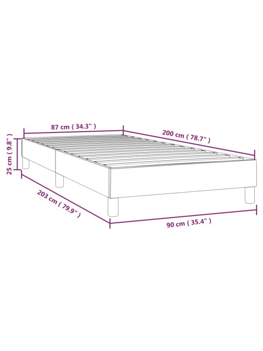 Rám postele bílý 90 x 200 cm umělá kůže