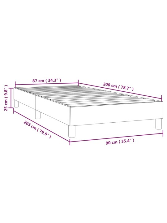 Rám postele krémový 90x200 cm umělá kůže