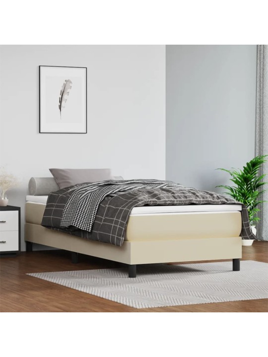 Rám postele krémový 90x200 cm umělá kůže