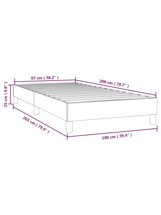 Rám postele šedá 100 x 200 cm umělá kůže