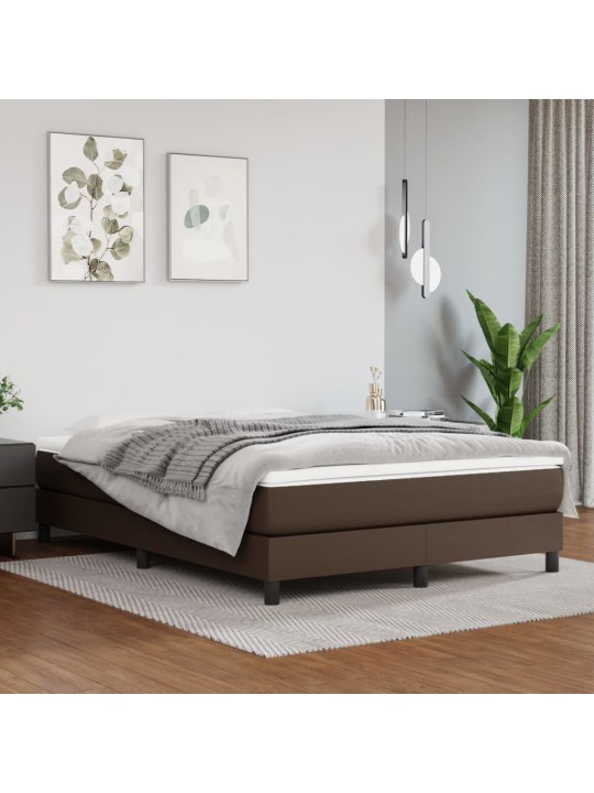 Rám postele hnědá 140 x 200 cm umělá kůže