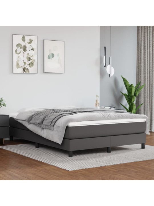 Rám postele šedá 140 x 200 cm umělá kůže