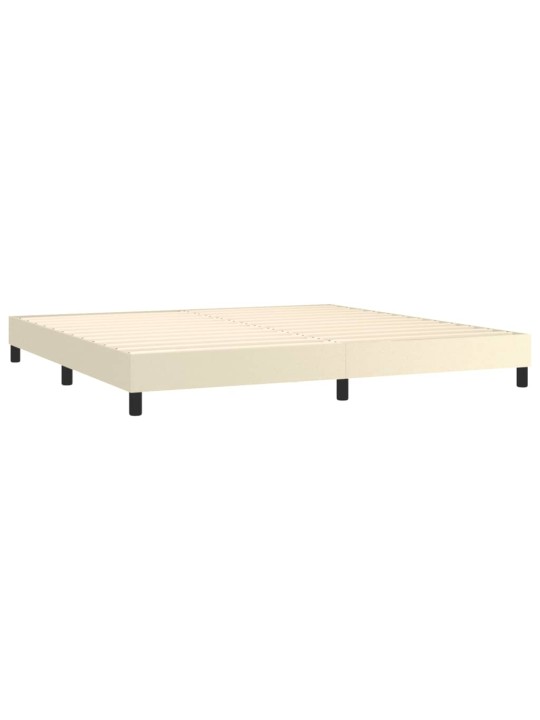 Rám postele krémová 200 x 200 cm umělá kůže