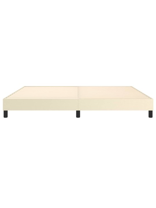 Rám postele krémová 200 x 200 cm umělá kůže
