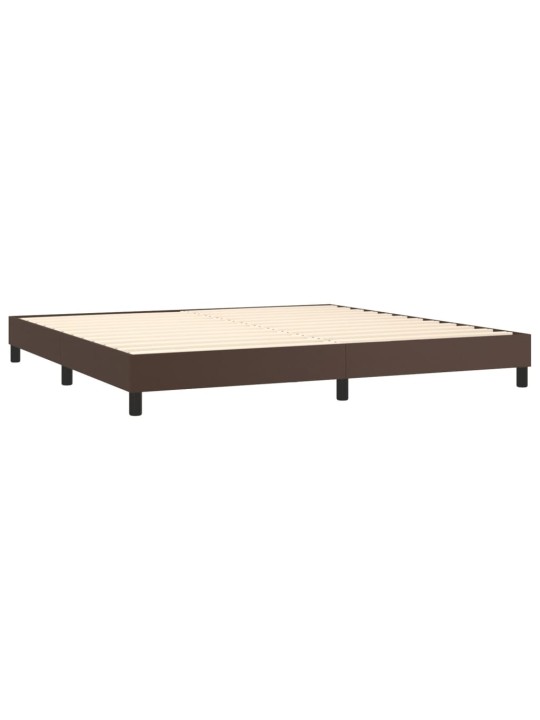 Rám postele hnědá 200 x 200 cm umělá kůže