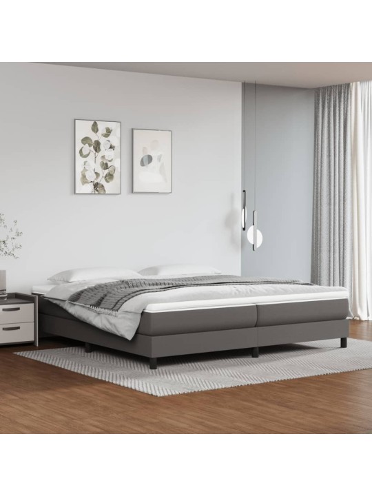 Rám postele šedá 200 x 200 cm umělá kůže