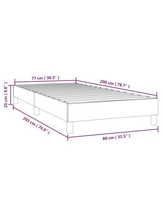 Rám postele bez matrace tmavě zelená 80 x 200 cm samet