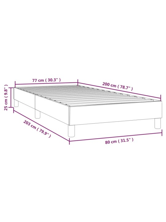 Rám postele bez matrace tmavě modrý 80x200 cm samet