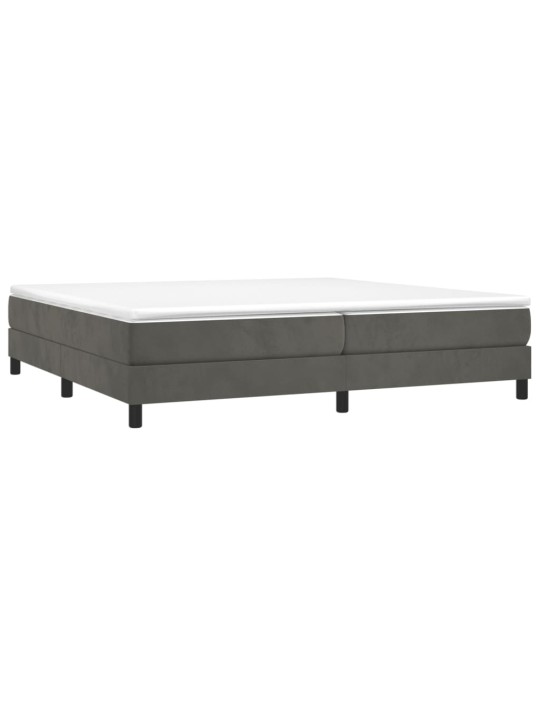 Rám postele bez matrace tmavě šedý 200 x 200 cm samet