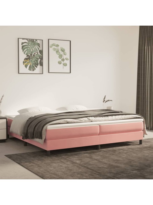Rám postele růžový 200 x 200 cm samet