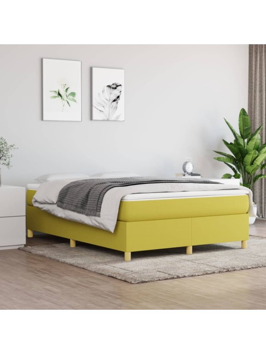 Rám postele bez matrace zelený 140 x 190 cm textil
