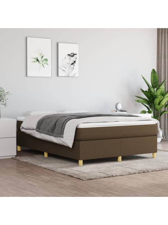 Rám postele bez matrace tmavě hnědý 140 x 200 cm textil