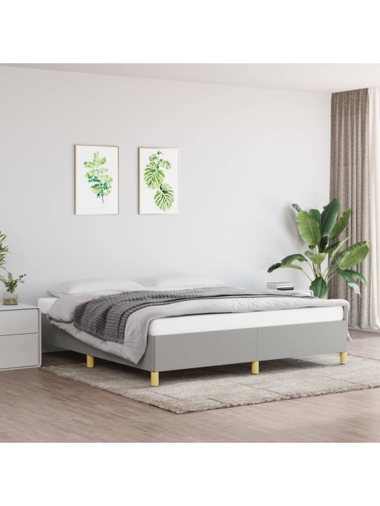 Rám postele bez matrace světle šedý 180 x 200 cm textil