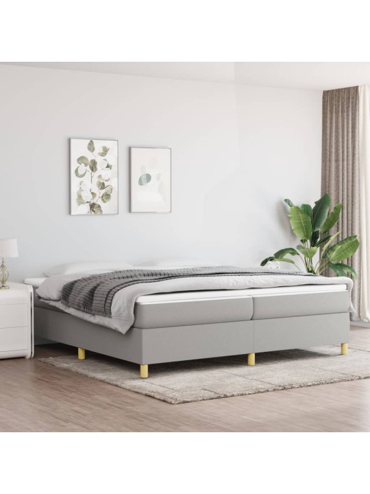 Rám postele bez matrace světle šedý 200 x 200 cm textil
