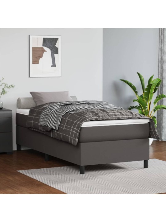 Rám postele šedý 90 x 190 cm umělá kůže