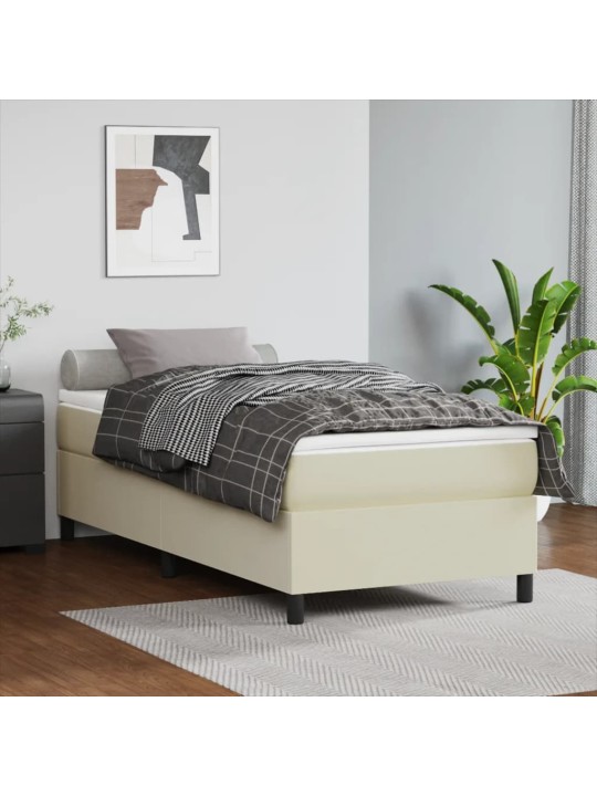 Rám postele krémový 90x200 cm umělá kůže