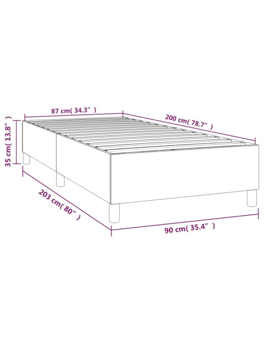 Rám postele šedý 90 x 200 cm umělá kůže