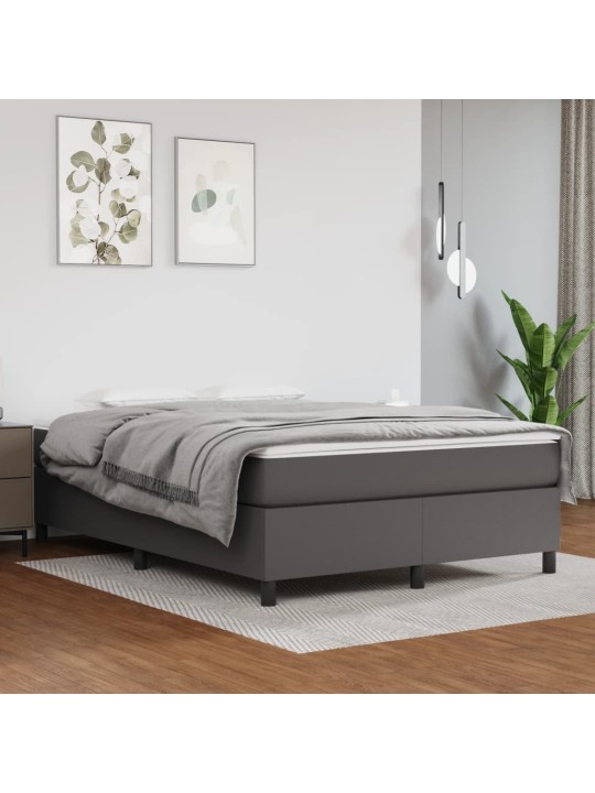 Rám postele šedá 140 x 190 cm umělá kůže