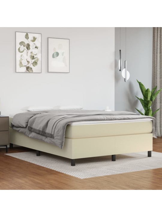 Rám postele krémový 140x200 cm umělá kůže