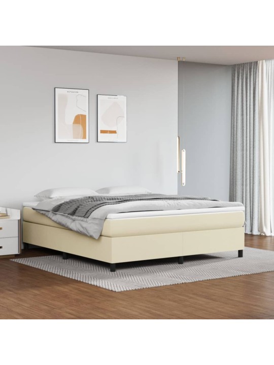Rám postele krémový 180x200 cm umělá kůže