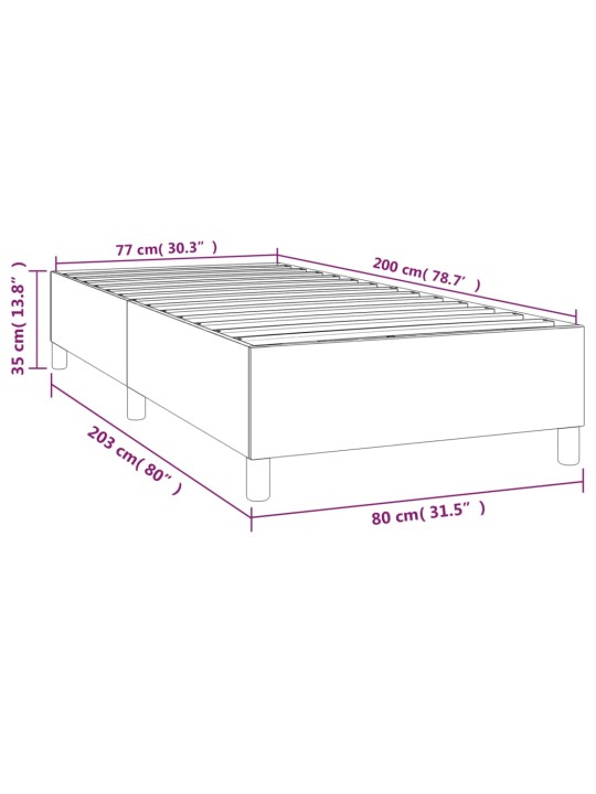 Rám postele bez matrace tmavě šedá 80 x 200 cm samet