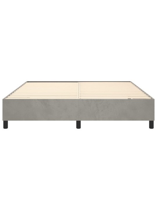 Rám postele bez matrace světle šedý 200 x 200 cm samet