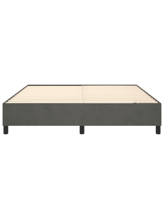 Rám postele bez matrace tmavě šedý 200 x 200 cm samet