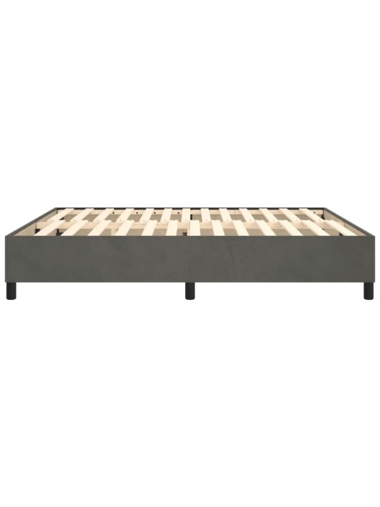 Rám postele bez matrace tmavě šedý 200 x 200 cm samet