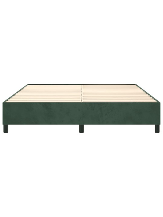Rám postele bez matrace tmavě zelená 200 x 200 cm samet