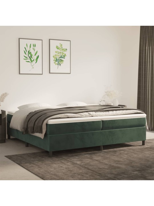 Rám postele bez matrace tmavě zelená 200 x 200 cm samet
