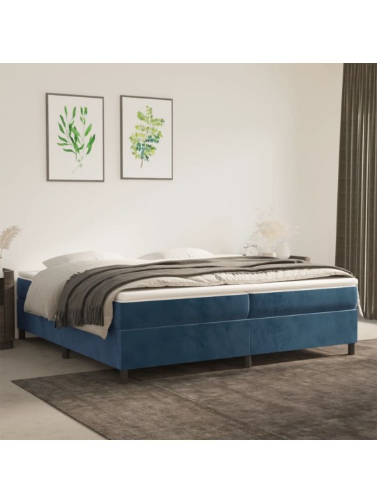 Rám postele bez matrace tmavě modrý 200x200 cm samet