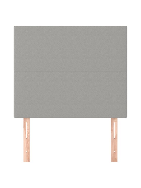 Čela postele 2 ks světle šedá 80x5x78/88 cm textil