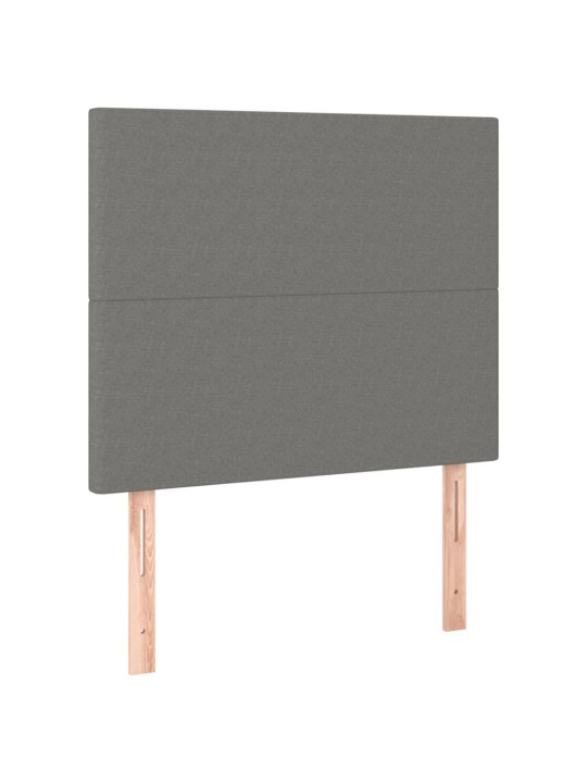 Čelo postele 2 ks tmavě šedé 80 x 5 x 78/88 cm textil