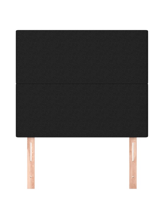 Čelo postele 2 ks černé 80 x 5 x 78/88 cm textil