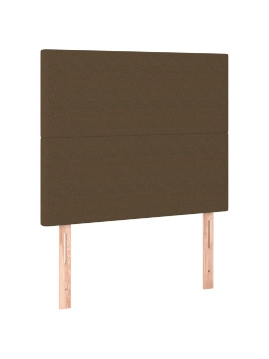 Čelo postele 2 ks tmavě hnědé 80 x 5 x 78/88 cm textil
