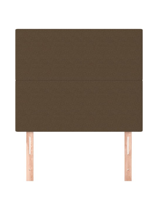 Čelo postele 2 ks tmavě hnědé 80 x 5 x 78/88 cm textil
