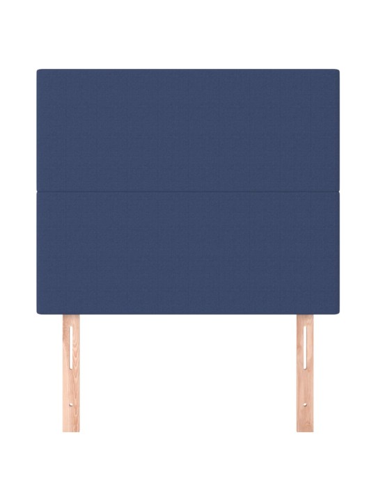 Čelo postele 2 ks modré 80 x 5 x 78/88 cm textil