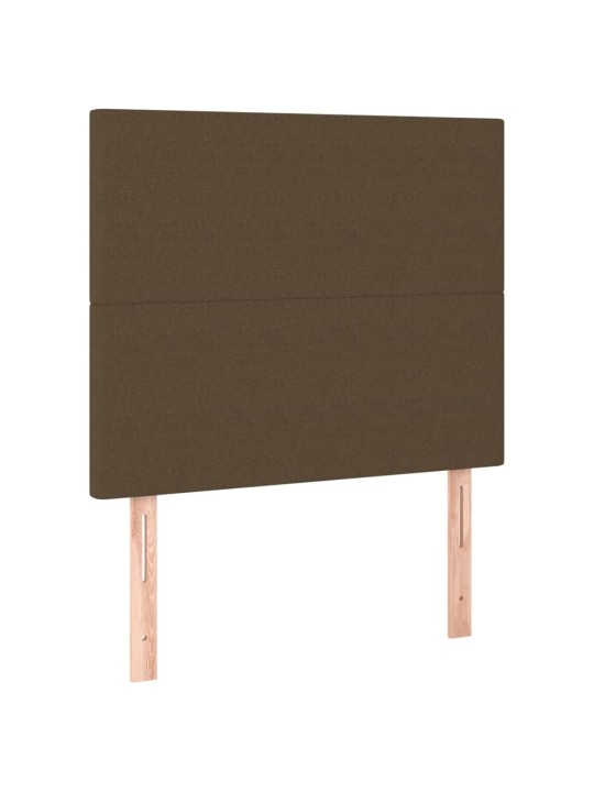 Čelo postele 2 ks tmavě hnědé 90x5x78/88 cm textil