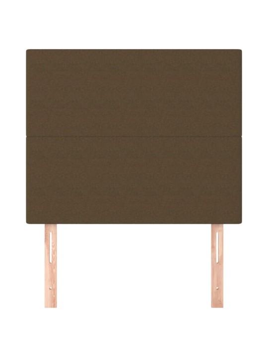 Čelo postele 2 ks tmavě hnědé 90x5x78/88 cm textil