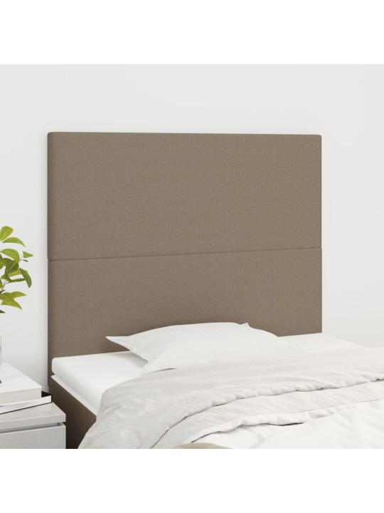 Čelo postele 2 ks taupe 90x5x78/88 cm textil