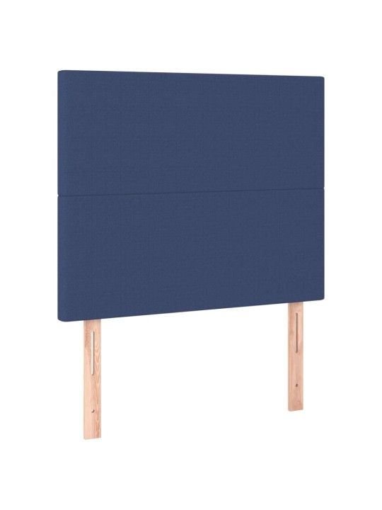 Čelo postele 2 ks modré 90x5x78/88 cm textil