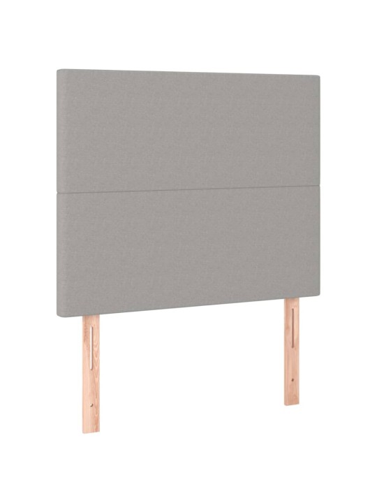 Čelo postele 2 ks světle šedé 100 x 5 x 78/88 cm samet