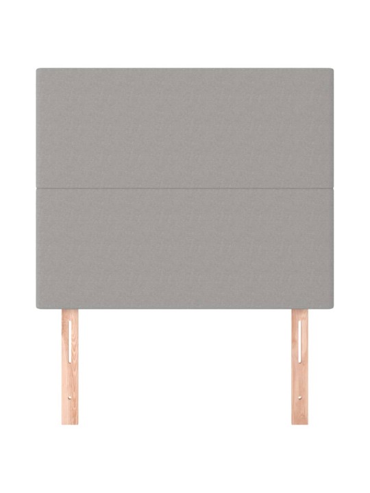Čelo postele 2 ks světle šedé 100 x 5 x 78/88 cm samet