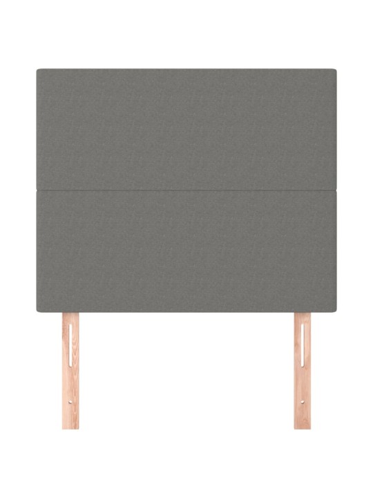 Čelo postele 2 ks tmavě šedé 100 x 5 x 78/88 cm samet